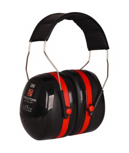 3M™ PELTOR™ Optime™ III Earmuffs, 34 dB, Black/Red, Headband, H540A-411-SV