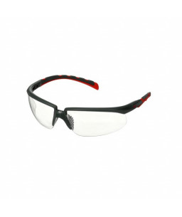 3M™ Solus™ 2000 Series, S2001SGAF-RED, Grey/Red Temples, Scotchgard™ Anti-Fog Coating, Clear AF-AS lens
