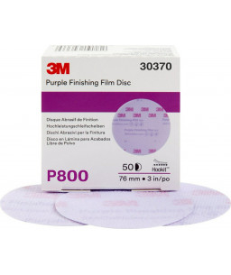 3M™ Hookit™ Purple Finishing Film Abrasive Disc 260L, 30370, 3 in (75mm), P800,