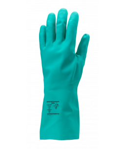 Green flocklined nitrile gloves EUROCHEM N 5510