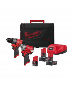 MILWAUKEE 4933481027 M12 FPP2H2-423X HAMMER DRILL/DRIVER + IMPACT WRENCH 1/2