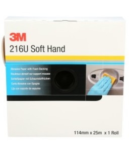 216U 3M™ 51242 Soft Hand Abrasive Roll, 114 mm x 25 m, P400