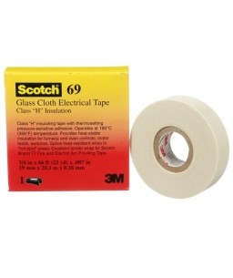 3M™ Glass Cloth Electrical Tape 69, MC12, 19 mm x 33 m x 0.18 mm, 1 Roll