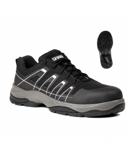 9SCH100  SCHORL SAFETY SHOES LOW BLACK AND REFLECTIVE S3 SRC